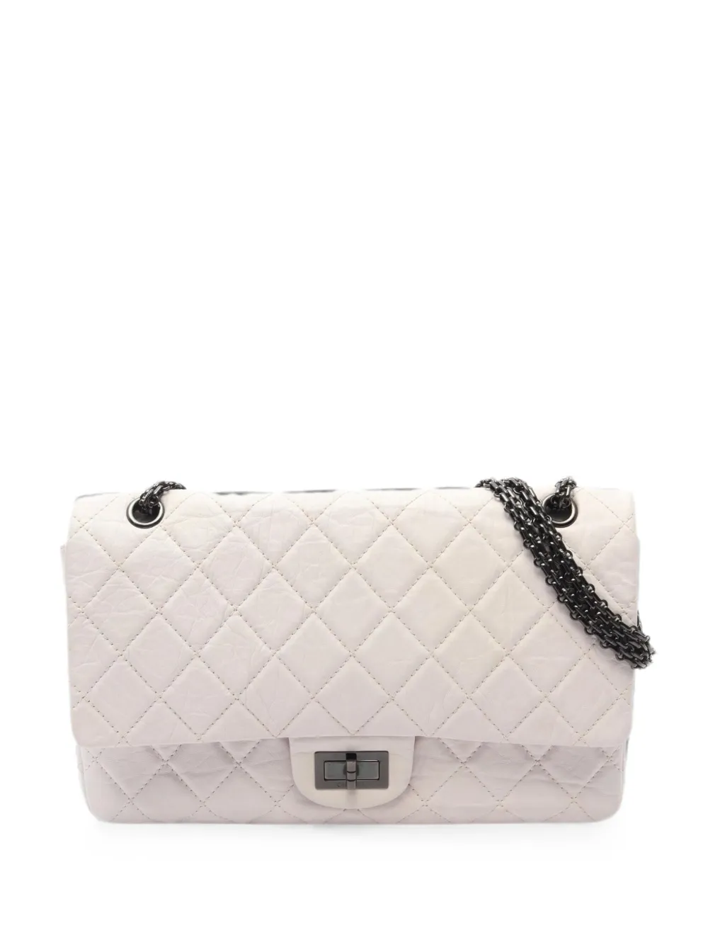 CHANEL Pre-Owned 2008-2009 maxi 2.55 matelasse Mademoiselle shoulder bag - Bianco