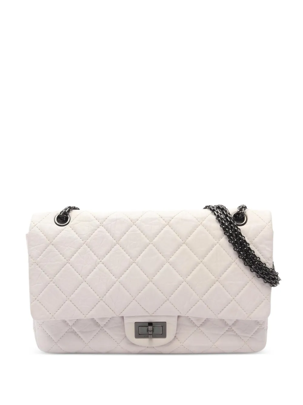 CHANEL Pre-Owned 2008-2009 maxi 2.55 matelasse Mademoiselle shoulder bag - White