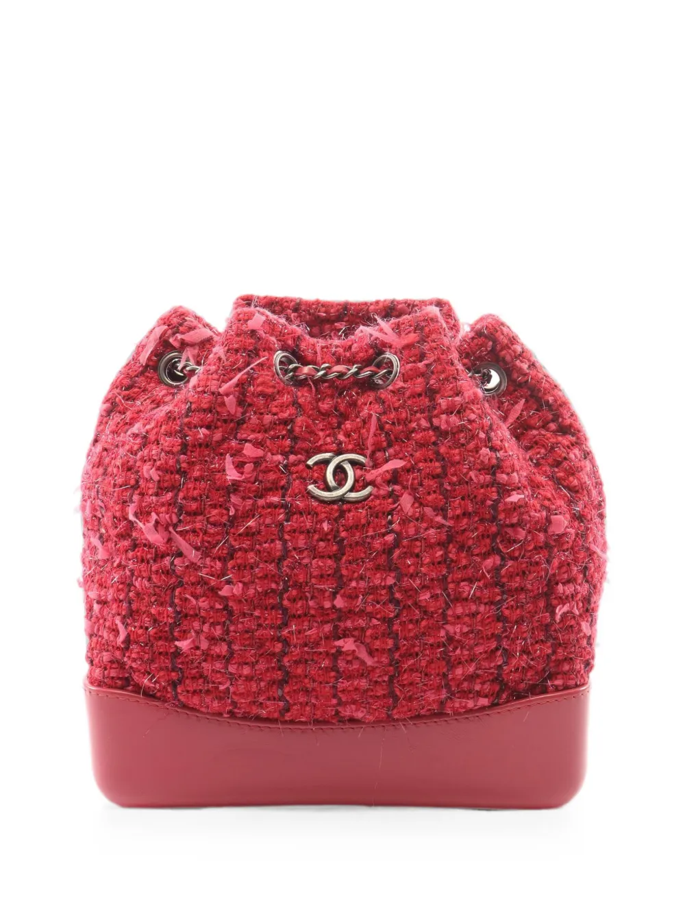 CHANEL Pre-Owned 2016-2017 Gabrielle tweed backpack - Red