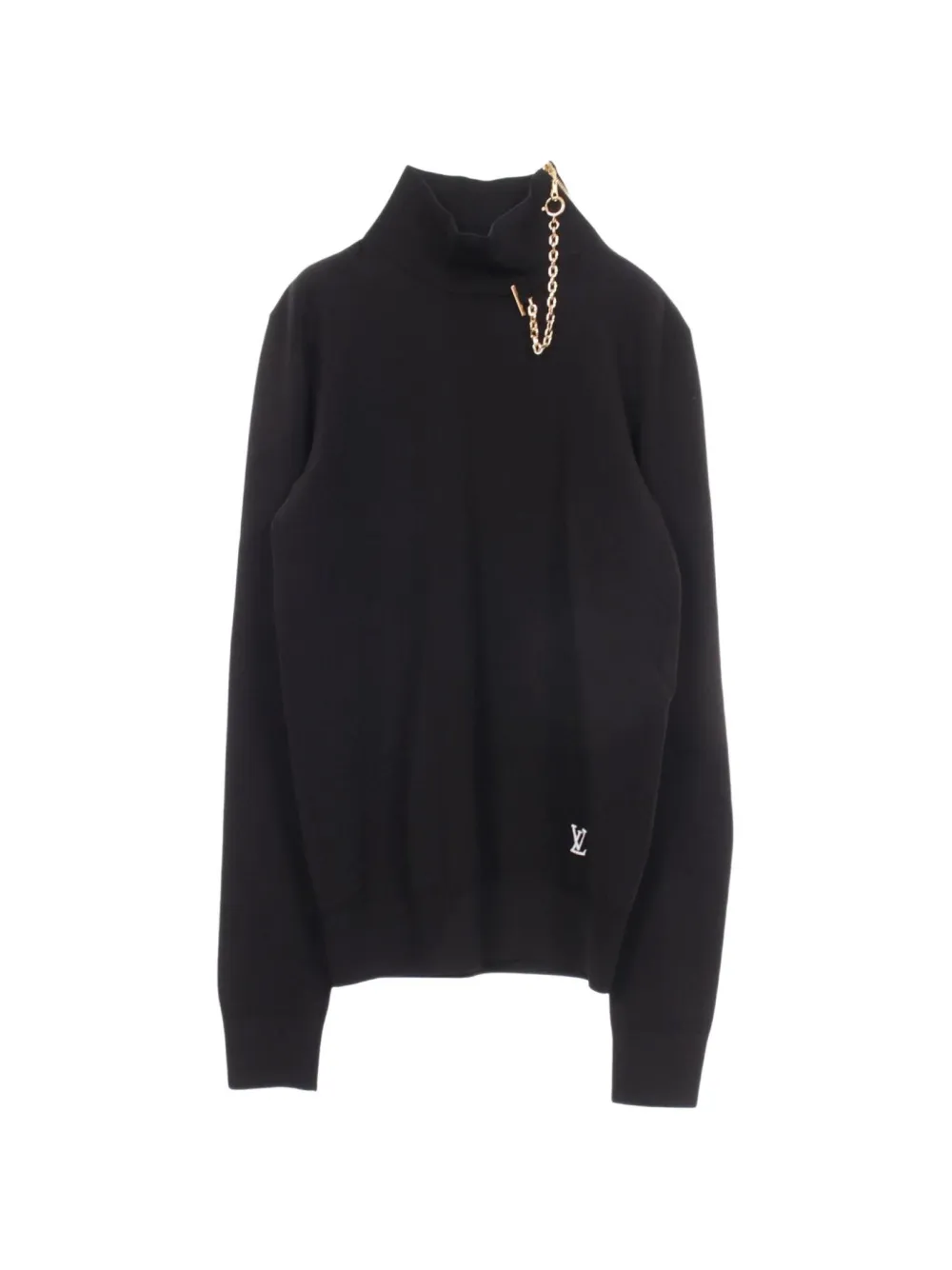 Louis Vuitton Pre-Owned Rollkragenpullover mit Kette - Schwarz