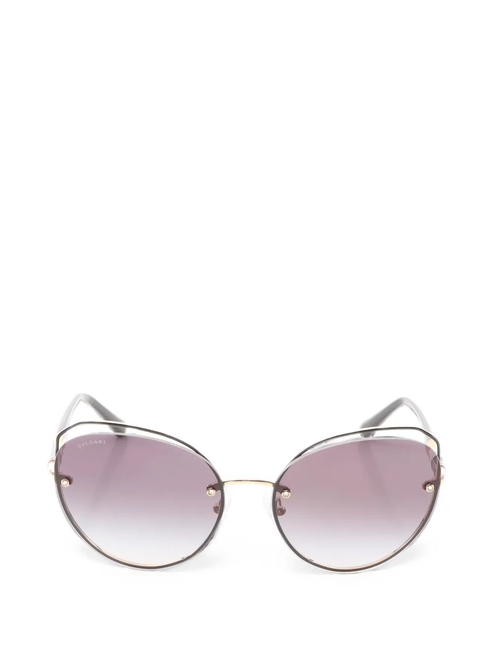 Bvlgari Pre-Owned Serpenti rhinestone-embellishment sunglasses - Gold