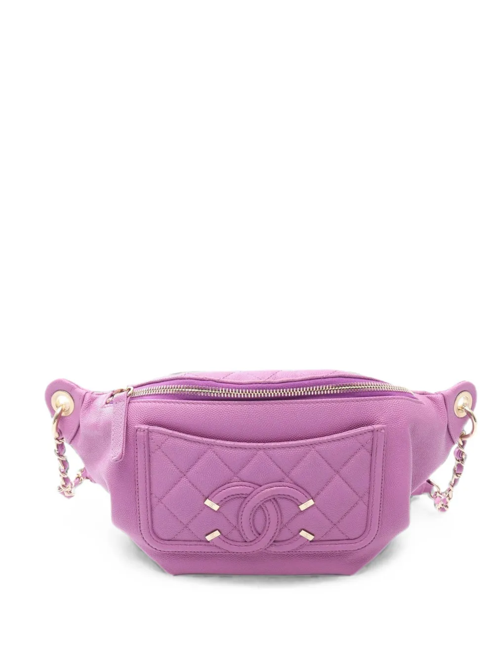 CHANEL Pre-Owned 2019 CC Filigree belt bag - Viola