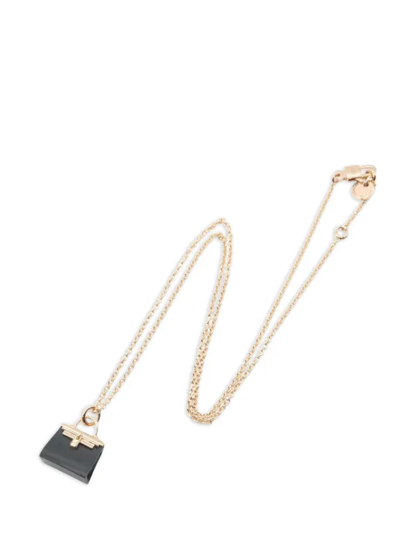 Hermès Pre-owned Amulet Kelly Jade Necklace in Pink