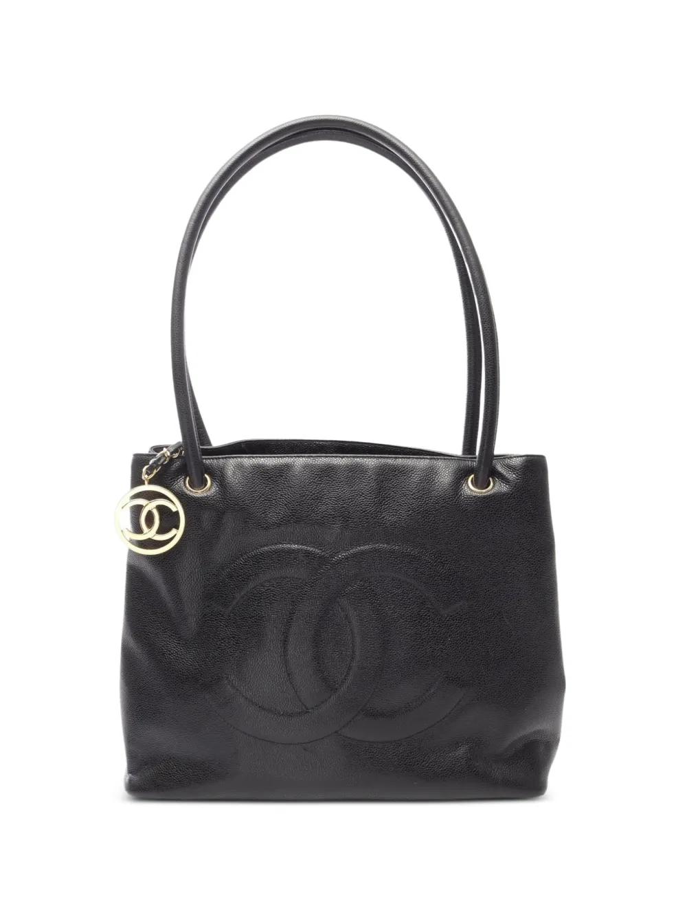 CHANEL Pre-Owned 1989-1991 CC Caviar leather tote bag - Black