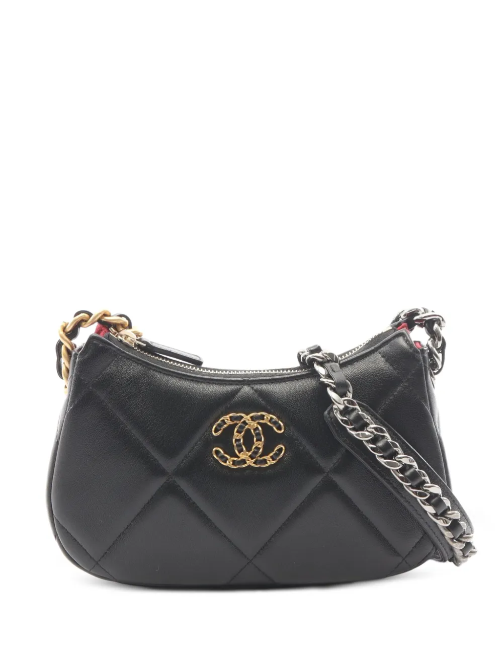 CHANEL Pre-Owned 2021 Chanel 19 matelassé shoulder bag - Black