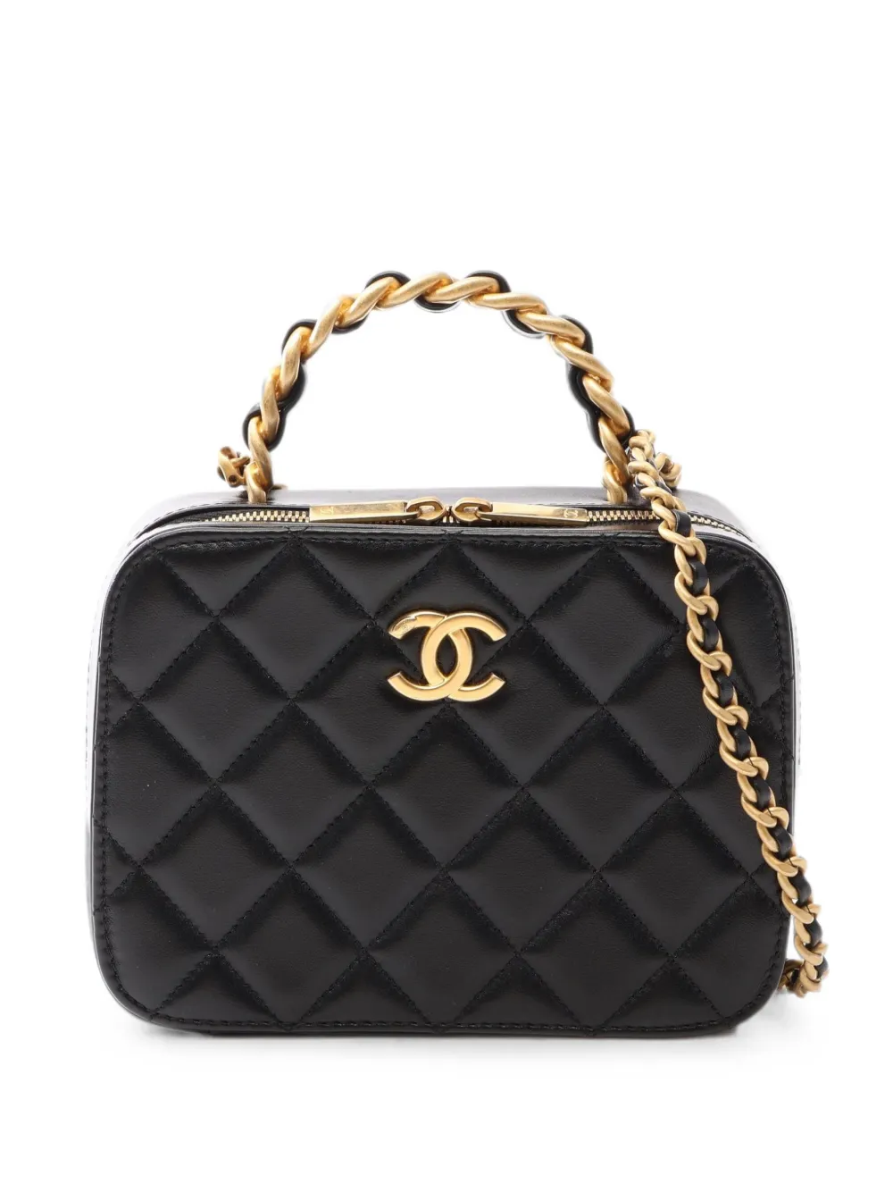 CHANEL Pre-Owned 2021 matelassé vanity shoulder bag - Black