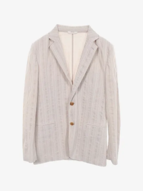 Hermès Pre-Owned chaqueta a rayas con efecto arrugado