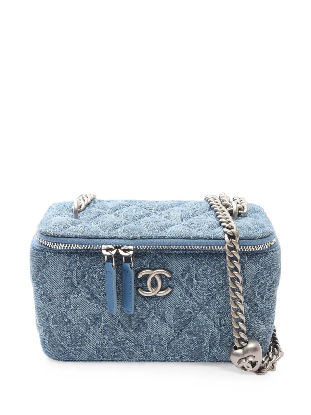 CHANEL Pre-Owned 2021 Vanity denim mini bag - Blu