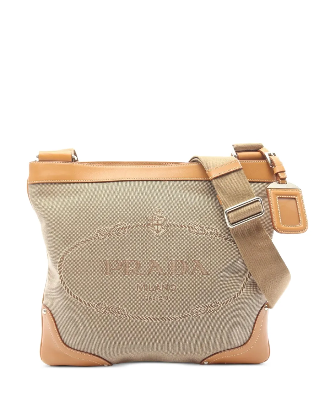 Prada Pre-Owned Borsa a spalla con logo jacquard - Toni neutri