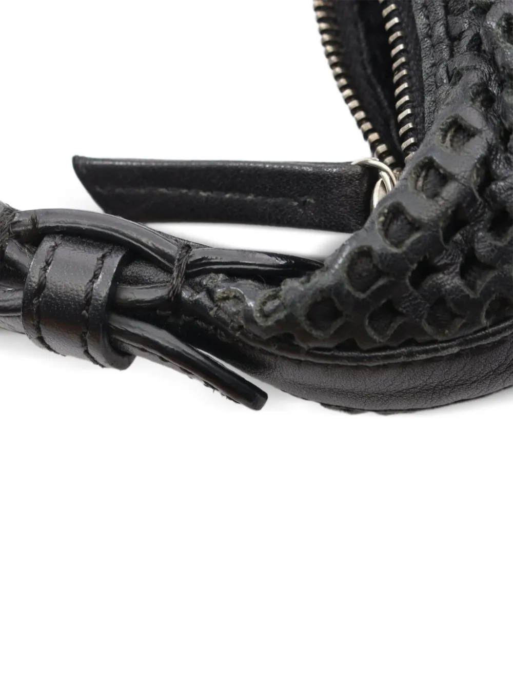 Dior Pre-owned Perforated Leather Shoulder Bag in Black, view 5
