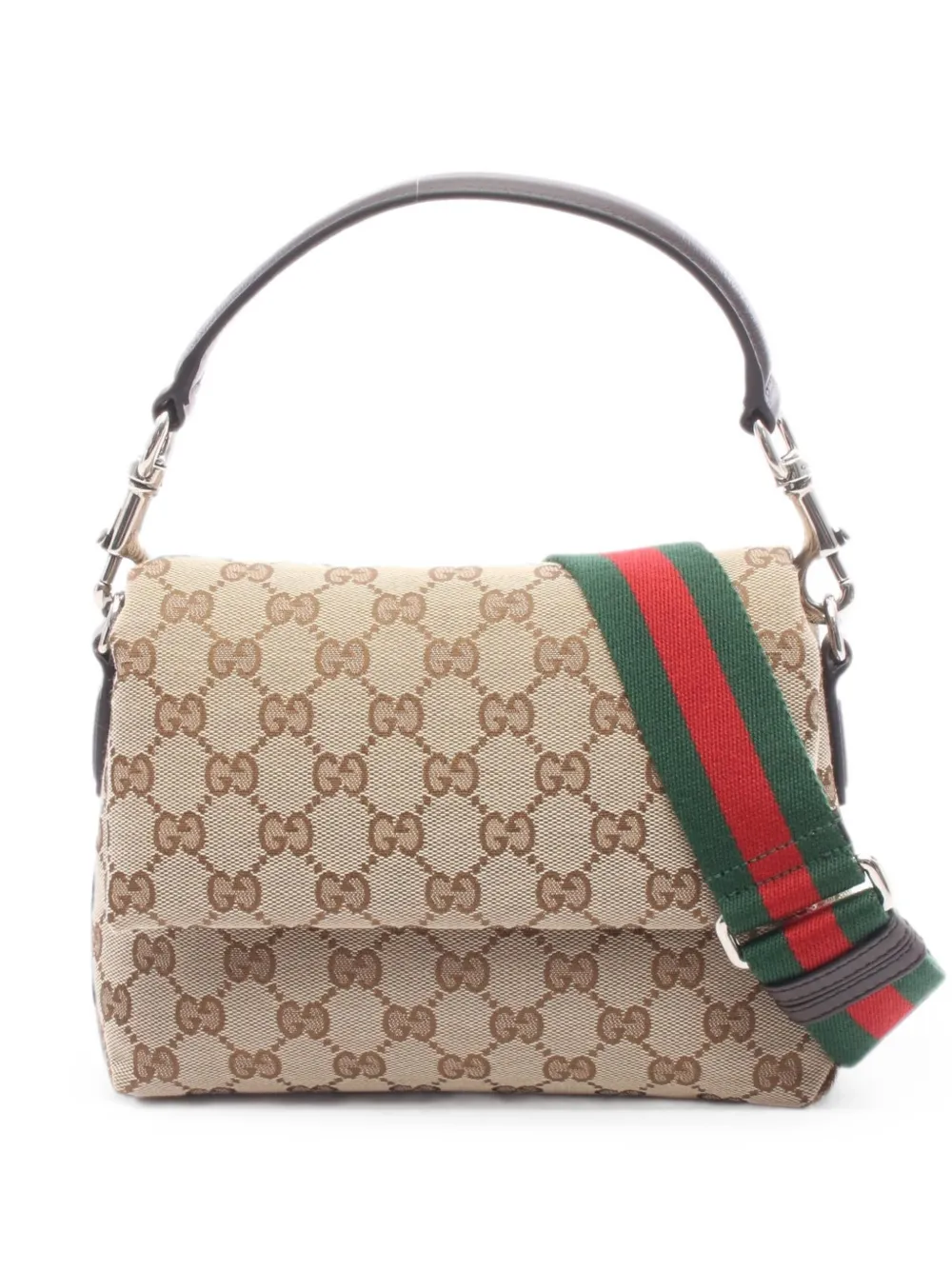 Gucci Pre-Owned GG Supreme Web stripe handbag - Toni neutri