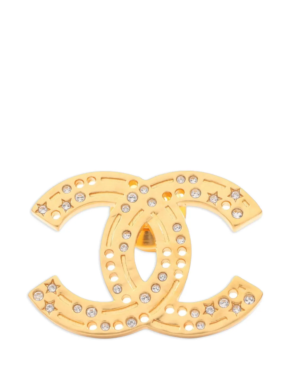 CHANEL Pre-Owned 2004 interlocking-CC brooch - Gold