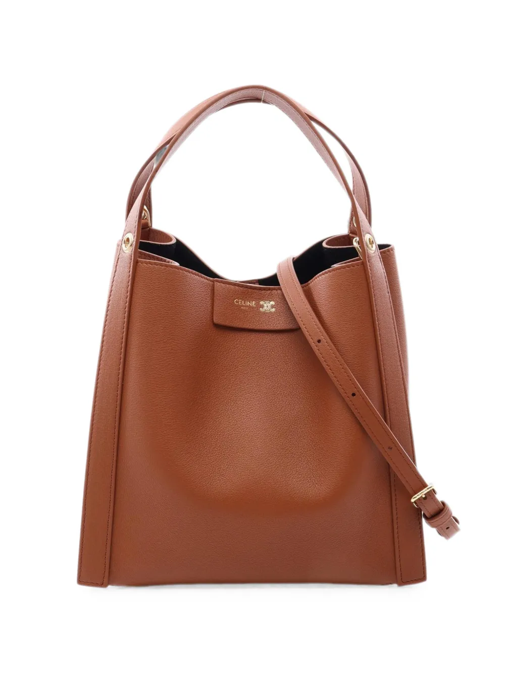 Celine Pre-Owned Small Cubo leather tote bag - Marrone