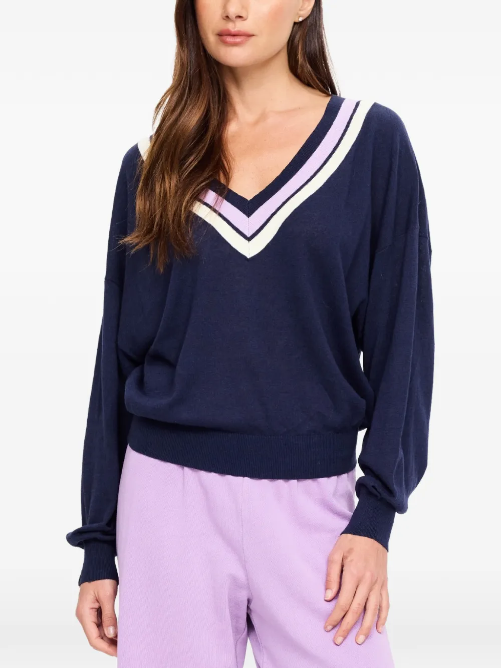 The Upside Bonita trui met V-hals Blauw