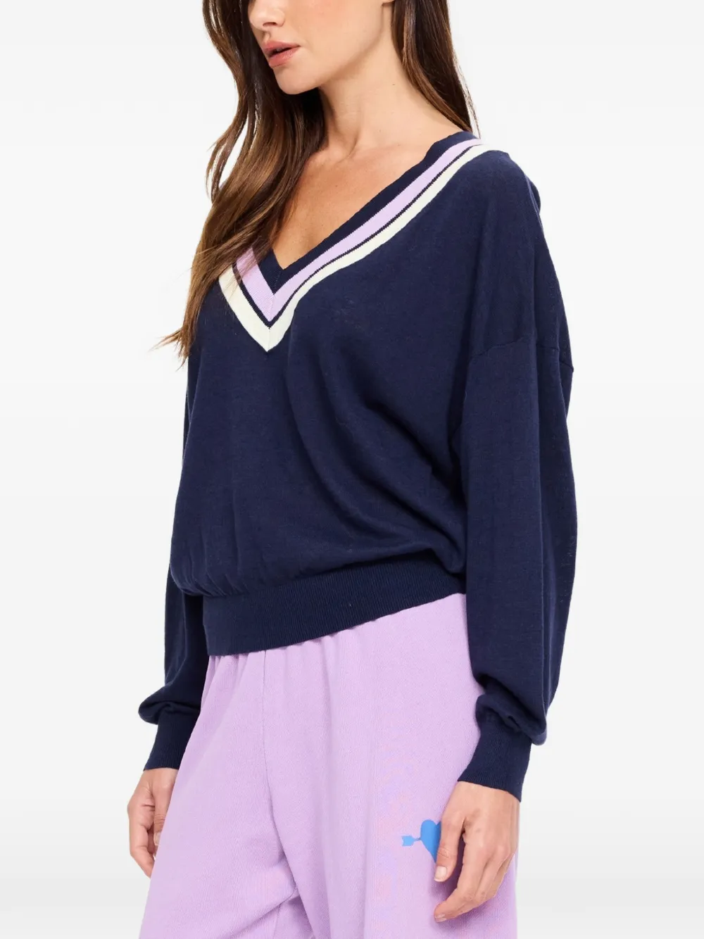The Upside Bonita trui met V-hals Blauw