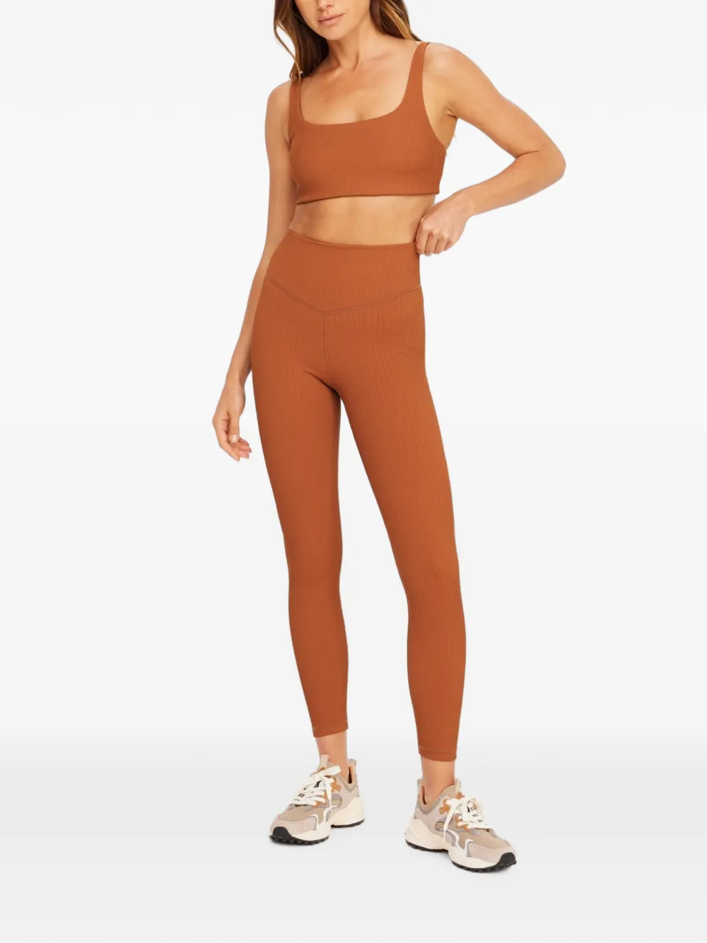 The Upside Mariana geribbelde legging Bruin