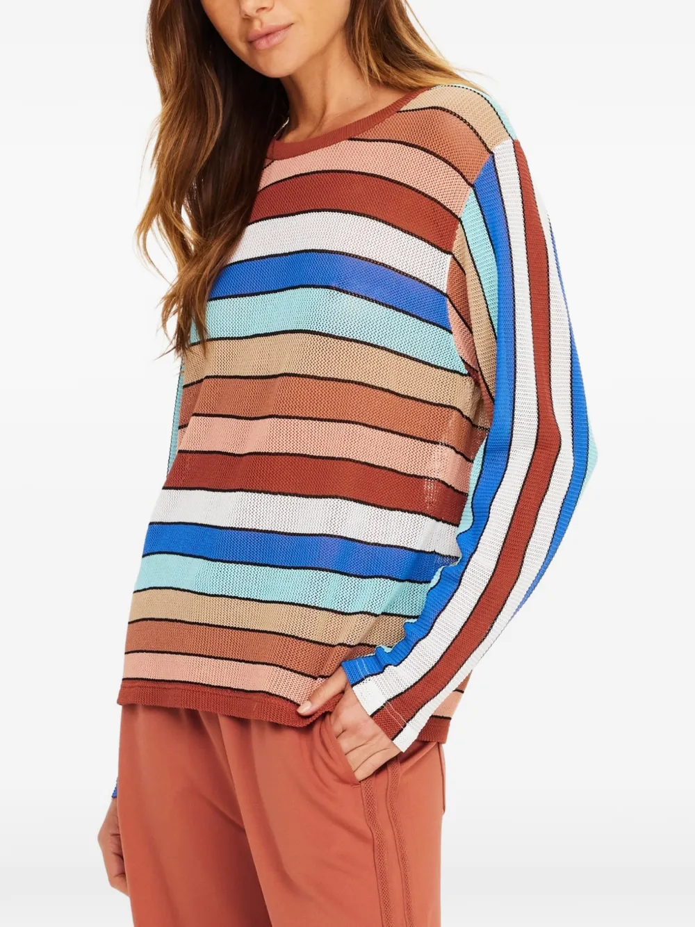 The Upside Iza Milla gestreepte trui Beige