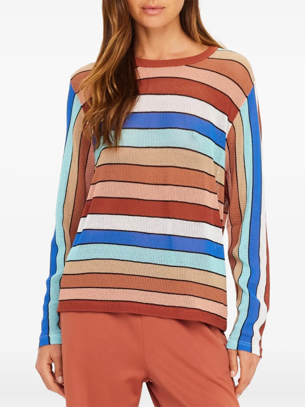 The Upside Iza Milla gestreepte trui Beige