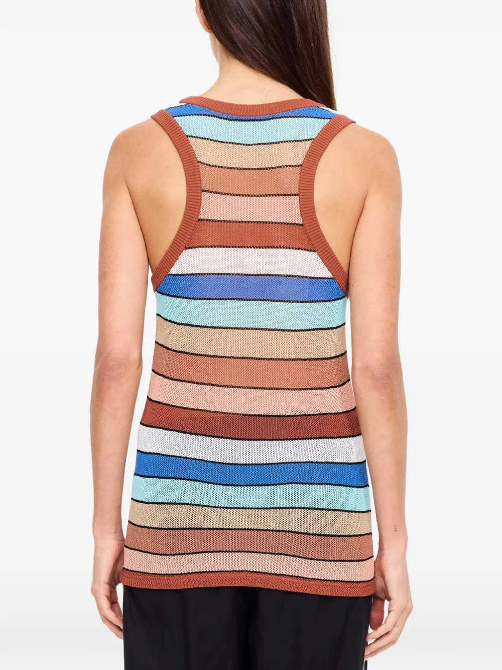The Upside Iza Jet gestreepte gebreide tanktop Bruin