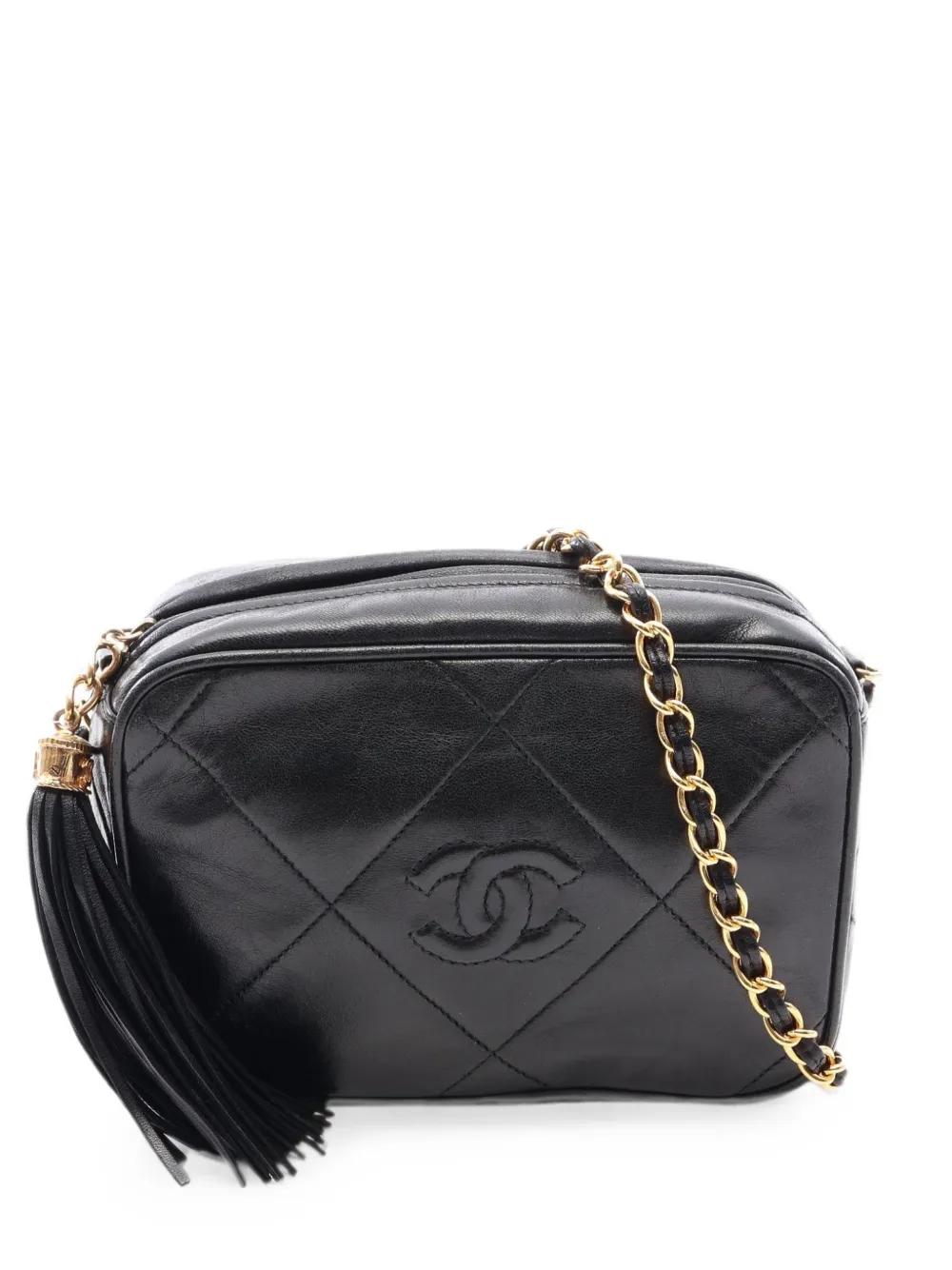 CHANEL Pre-Owned 1986-1988 Coco Mark diamond-stitch mini shoulder bag - Black
