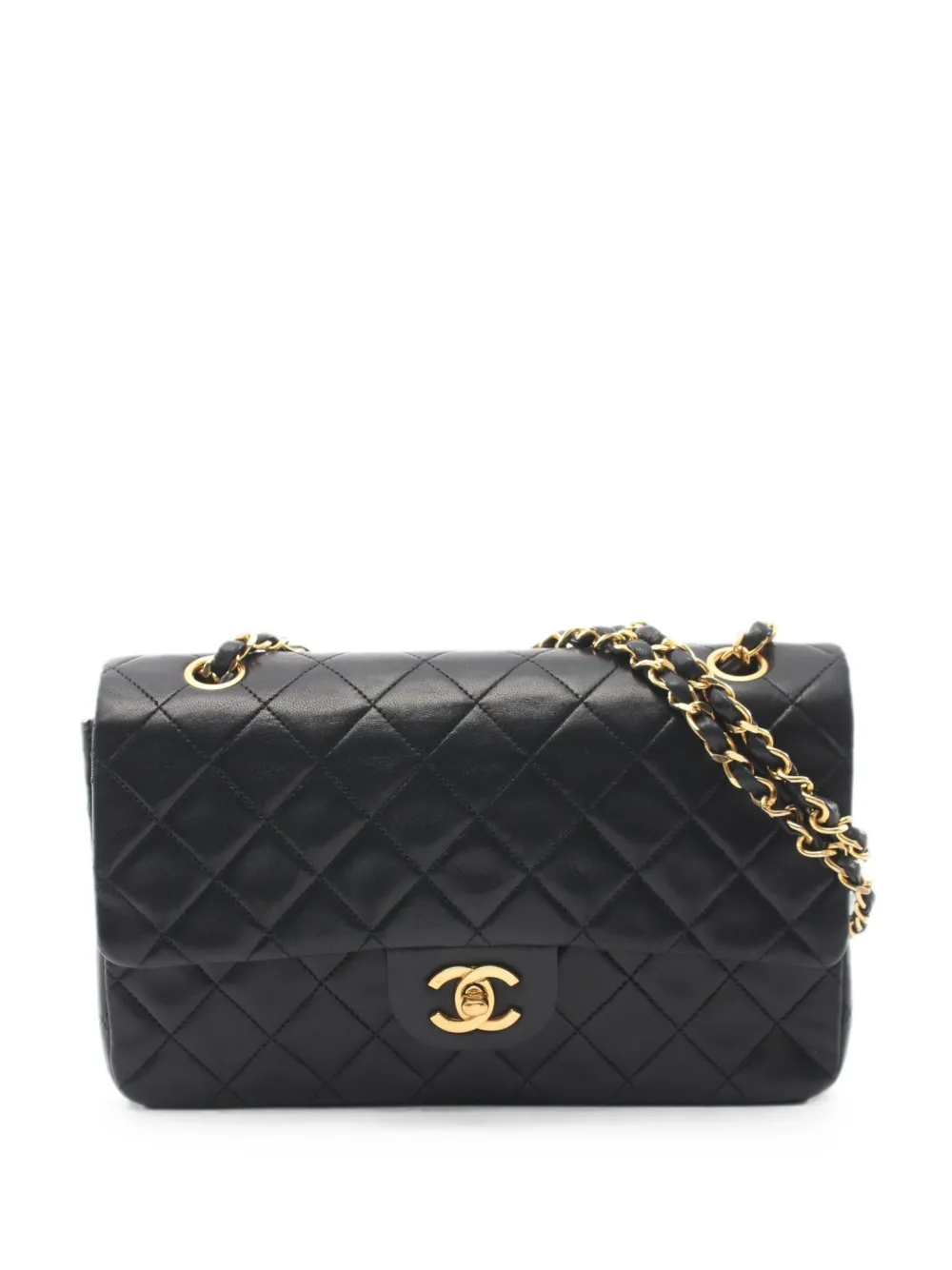 CHANEL Pre-Owned 1986-1988 matelassé double flap shoulder bag - Black