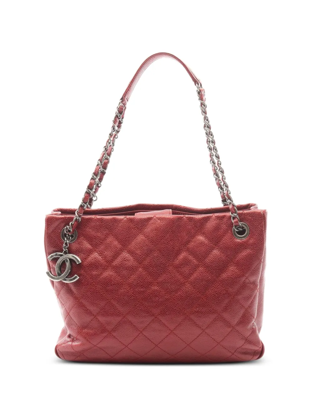 CHANEL Pre-Owned 2012-2013 matelassé Caviar tote bag - Red