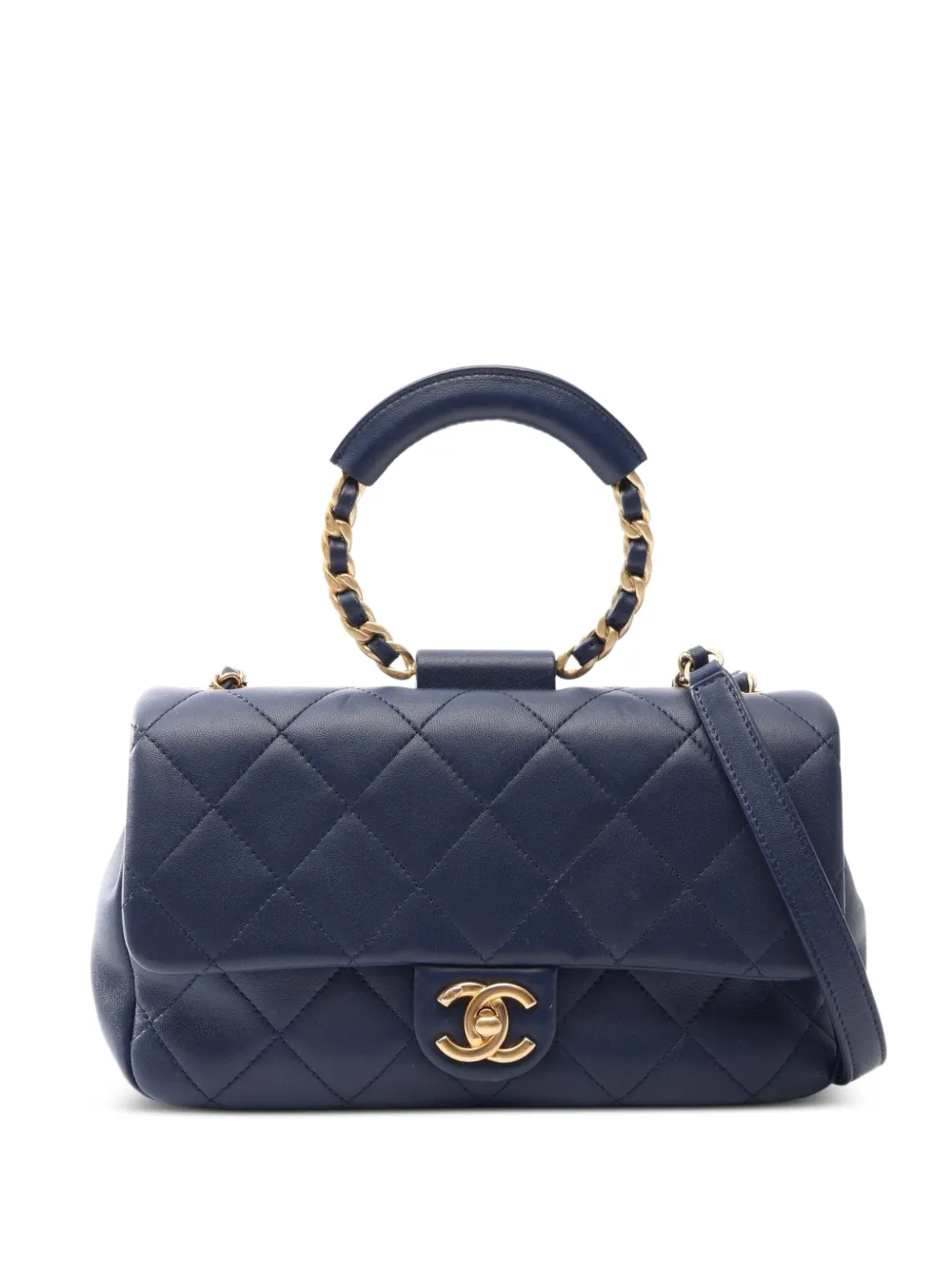 CHANEL Pre-Owned 2019 Matelassé chain tote bag - Blue