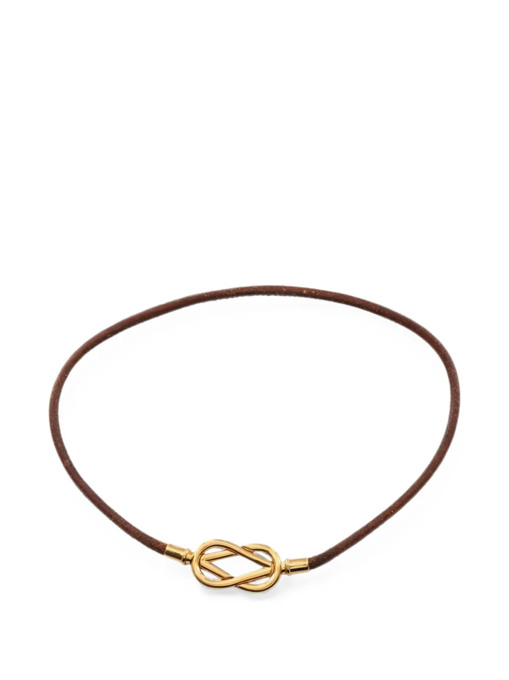 Hermès Pre-Owned Atame leather choker necklace - Marrone