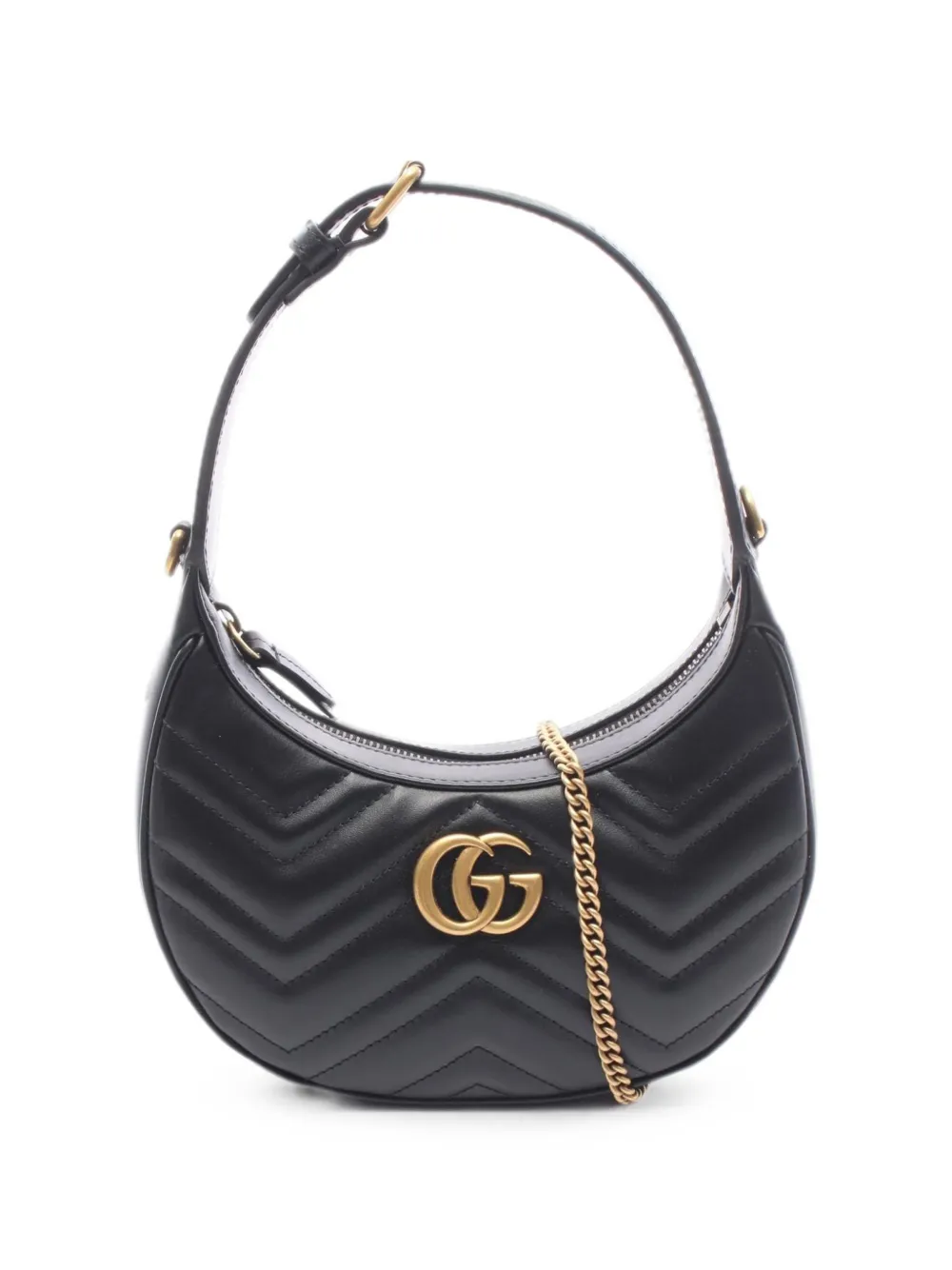 Gucci Pre-Owned GG Marmont chevron-quilted shoulder bag - Nero
