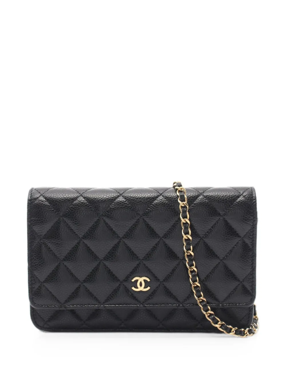 CHANEL Pre-Owned 2021s Matelassé Caviar chain mini shoulder bag - Nero