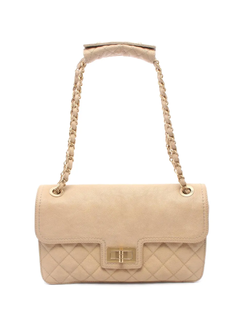 CHANEL Pre-Owned 2012 2.55 matelassé shoulder bag - Nude