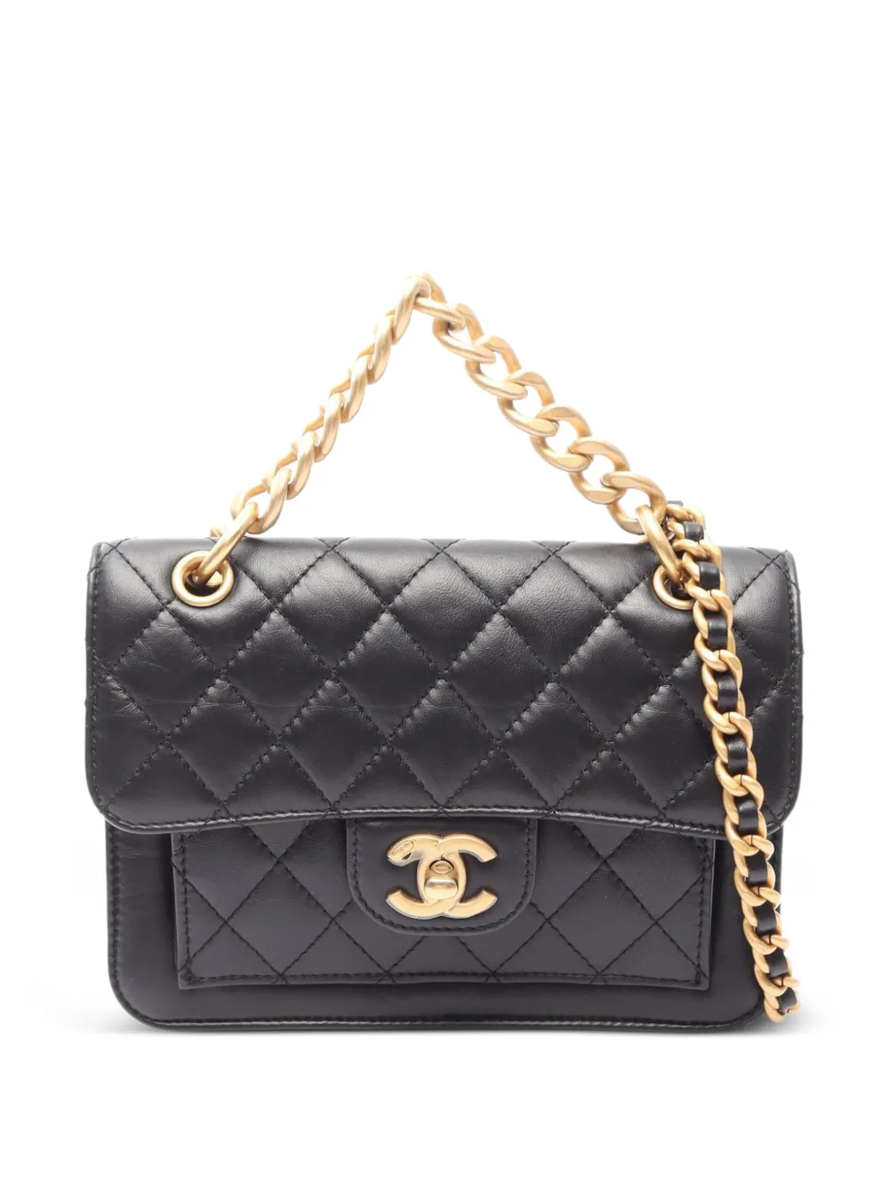 CHANEL Pre-Owned 2021s matelassé small flap mini shoulder bag - Nero