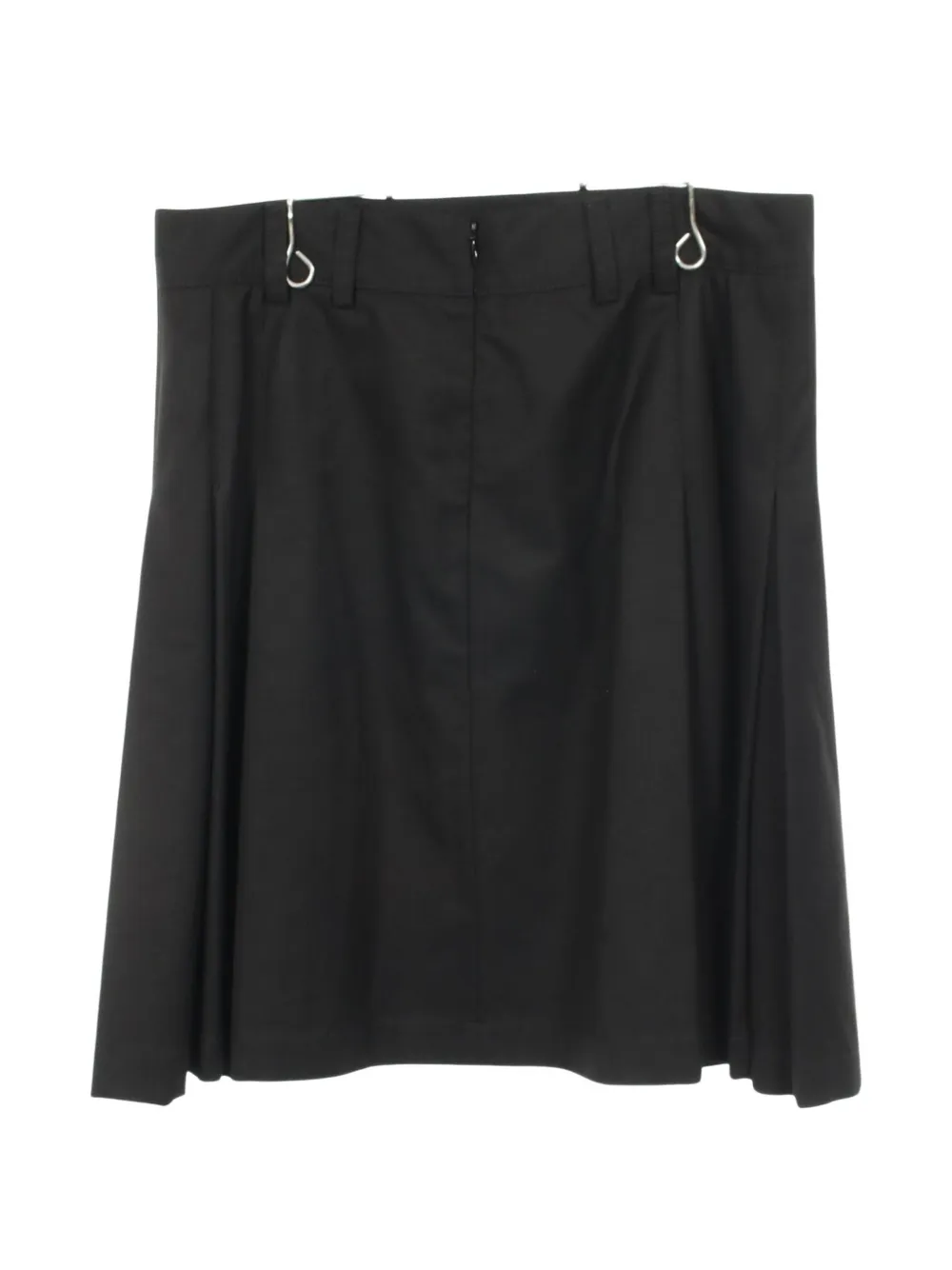 Pre-owned Chanel 1986-1988 Coco Mark Pleated Midi Skirt In Black