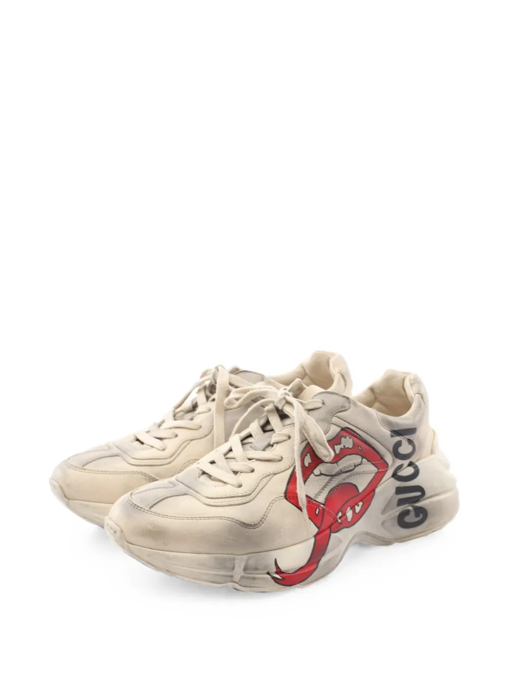 Gucci Pre-Owned Lighton leather sneakers - Nude