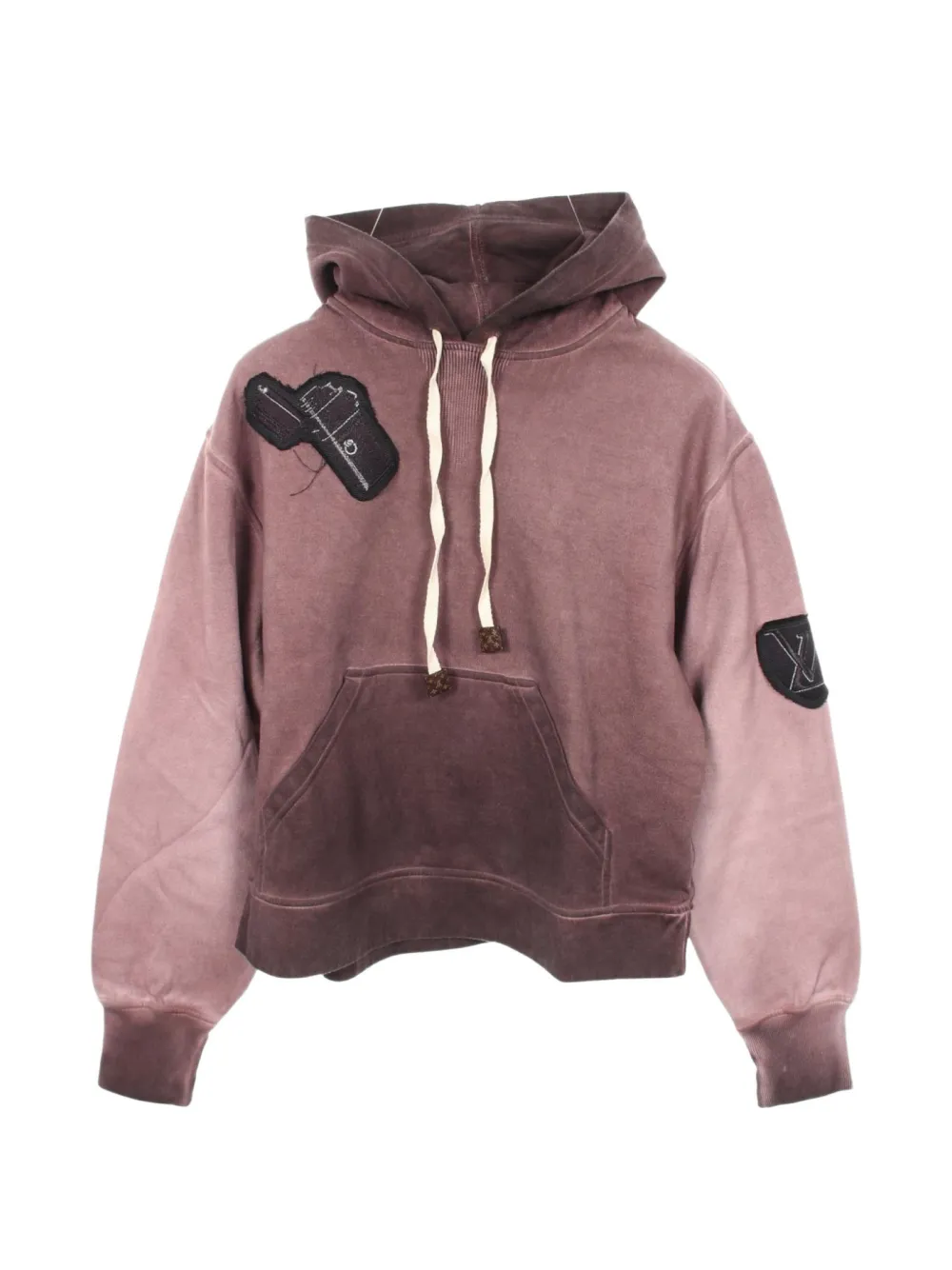 Louis Vuitton Pre-Owned logo-patch cotton gradation hoodie - Violett