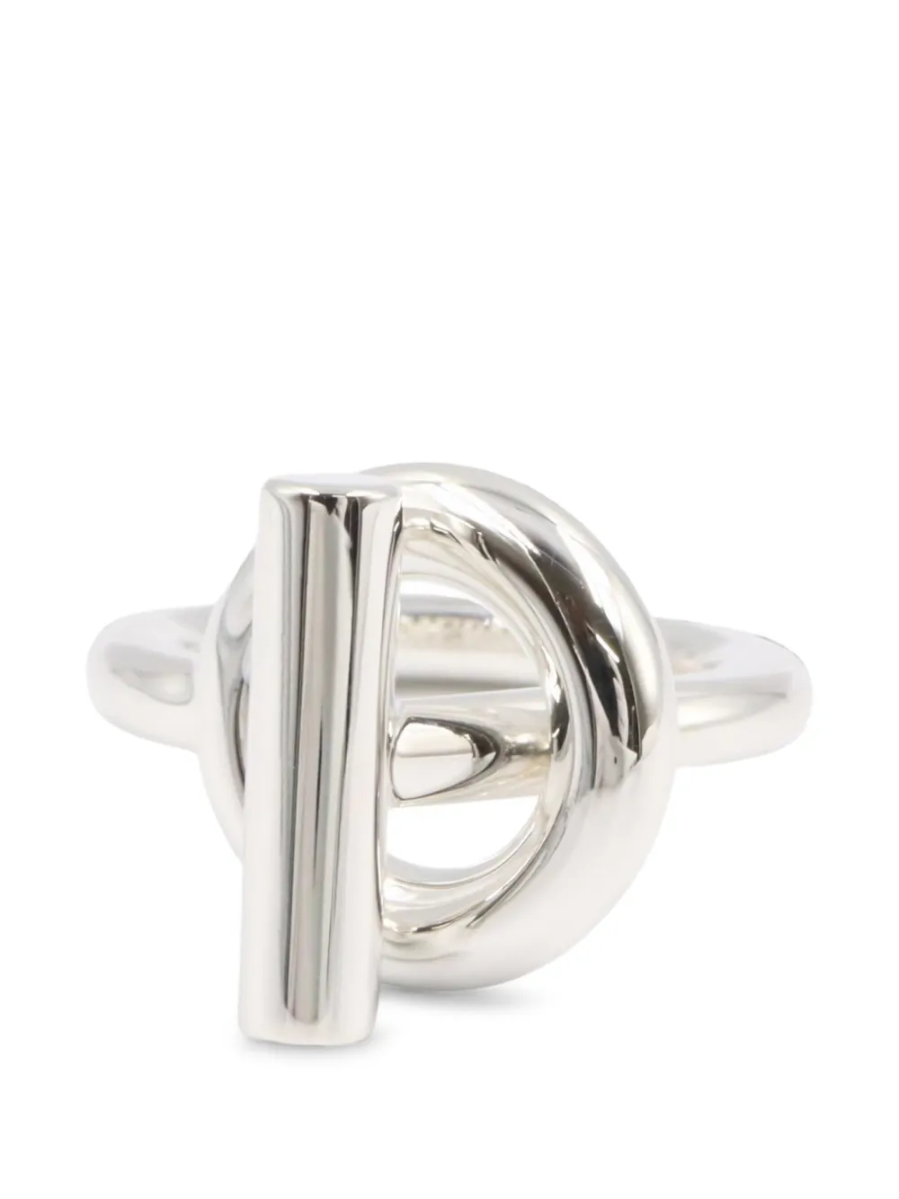 Hermès Pre-Owned Echape engraved-logo ring - Silber