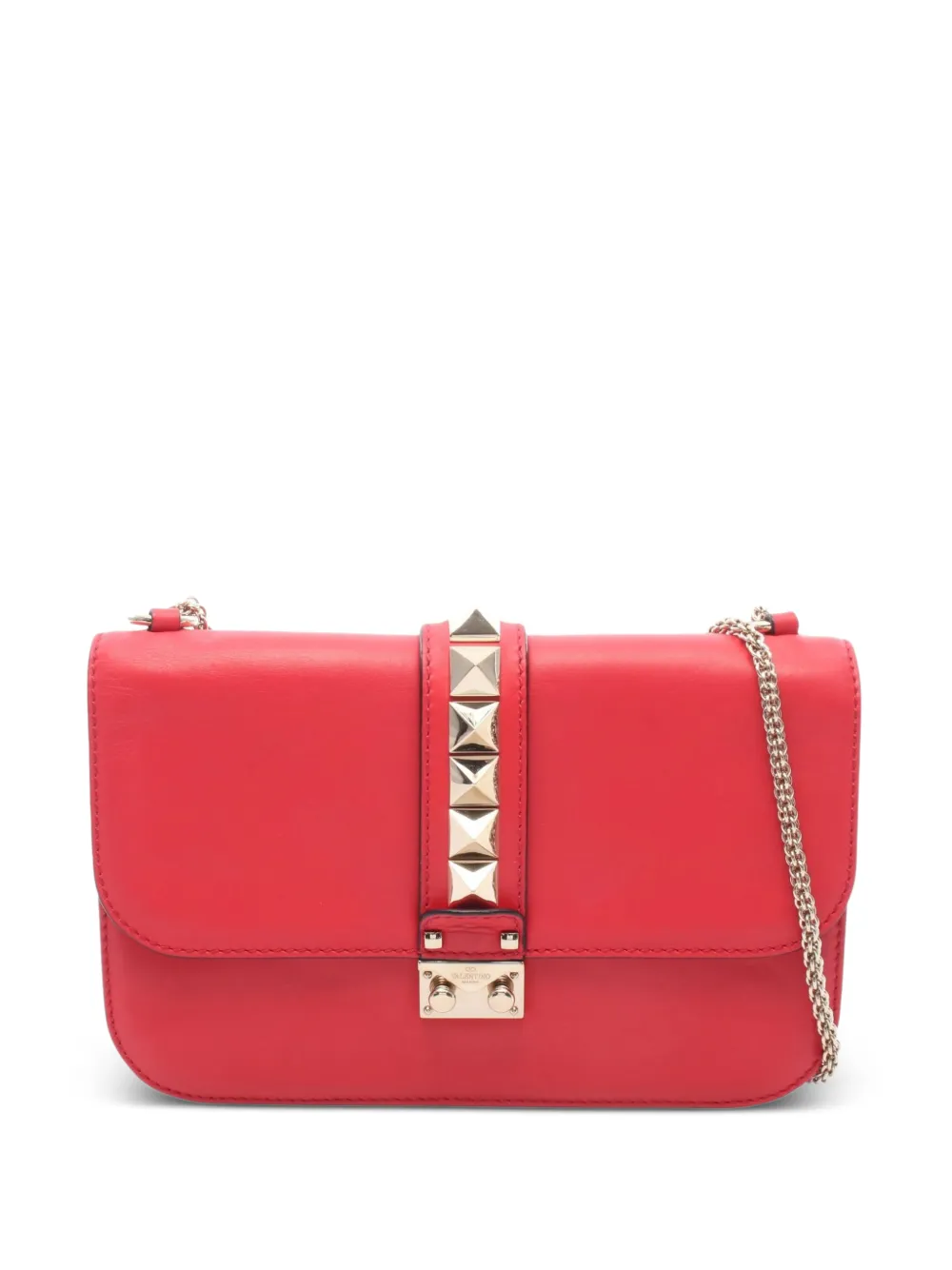 Valentino Garavani Pre-Owned Borsa a spalla Rockstud con catena - Rosso