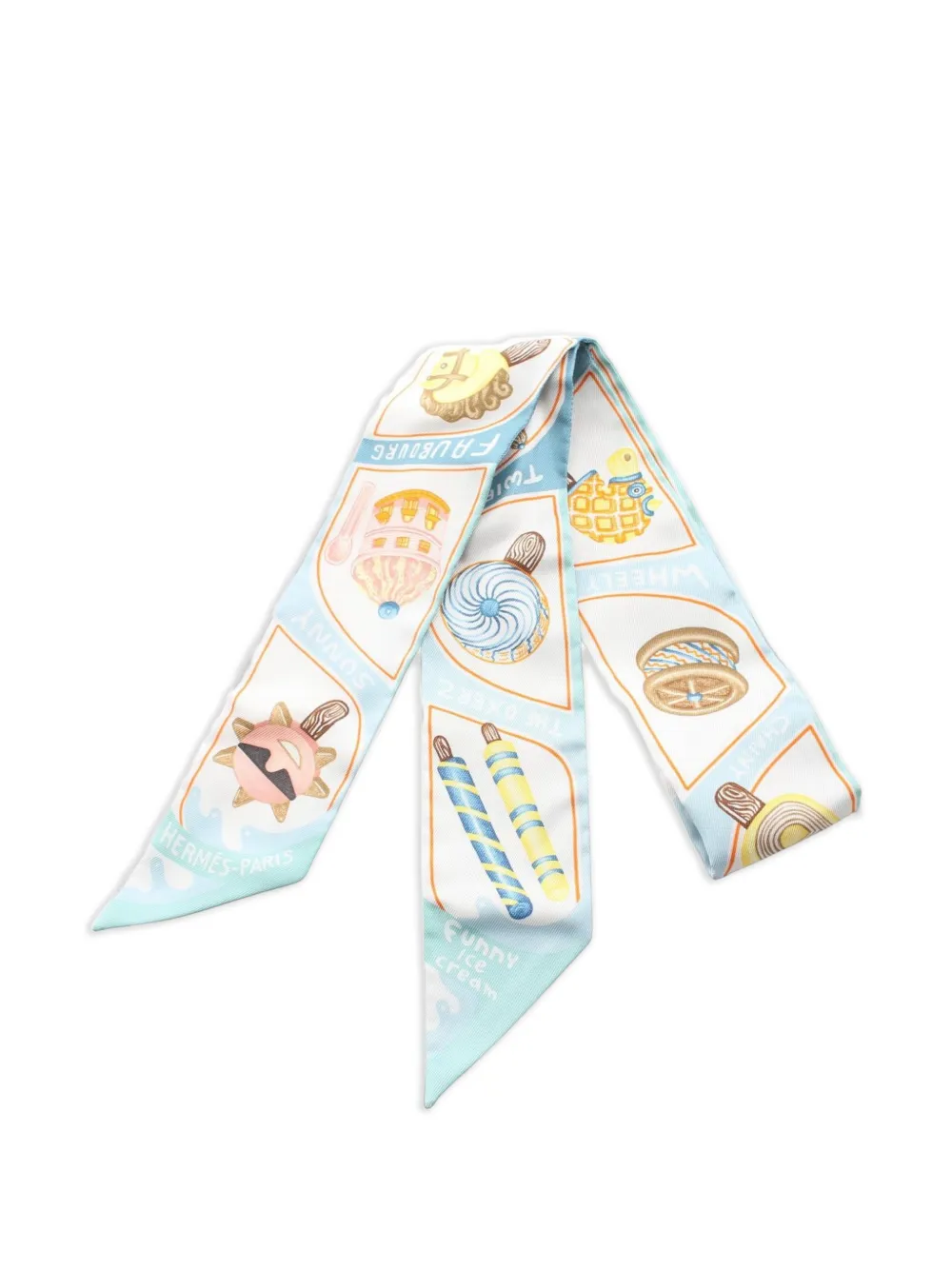 Hermès Pre-Owned Funny Ice Cream silk scarf - Blau