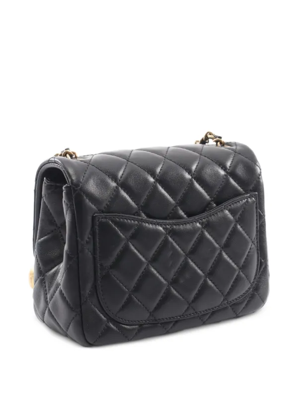 CHANEL Pre-Owned 2020-2021 Matelassé Mini Shoulder Bag | Black