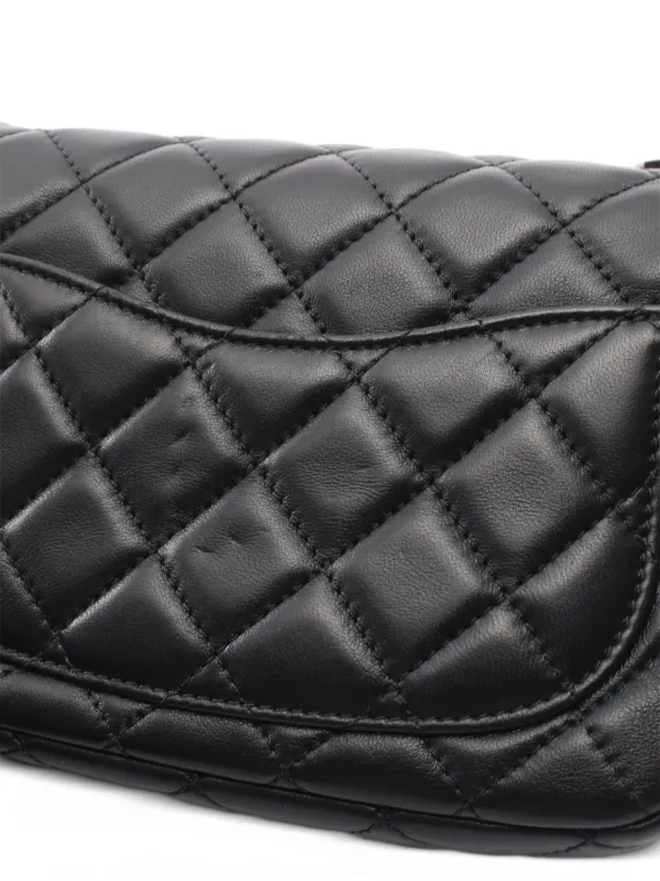 CHANEL Pre-Owned 2020-2021 Matelassé Mini Shoulder Bag | Black