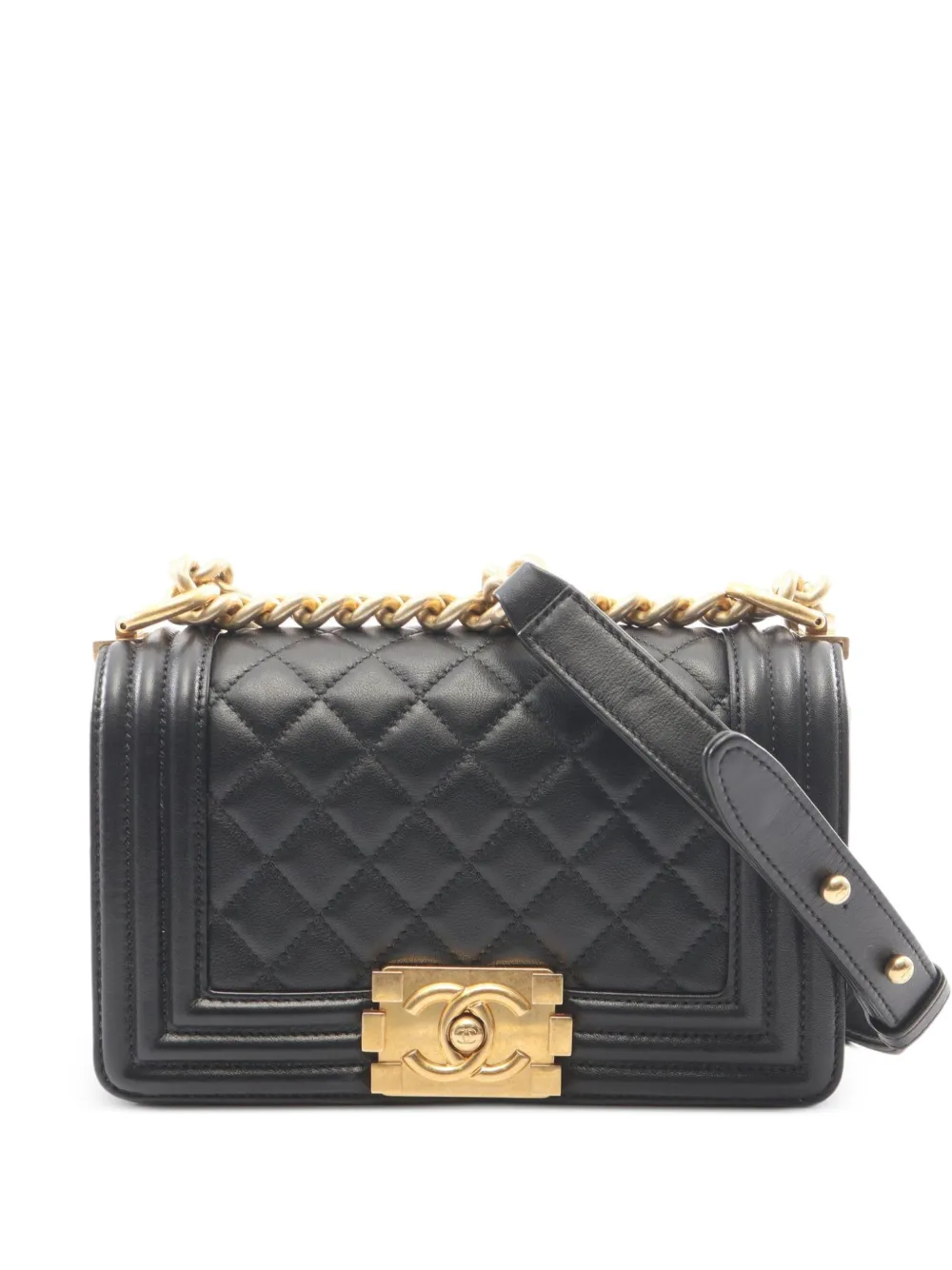 CHANEL Pre-Owned 2014-2015 Boy Chanel chain shoulder bag - Black