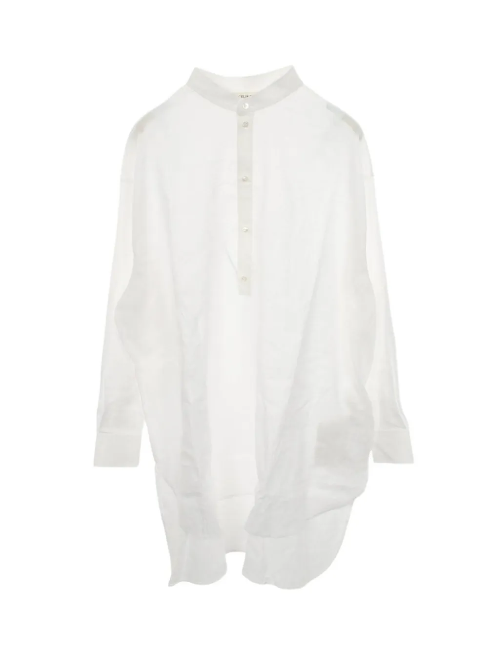 Celine Pre-Owned Chemisier in lino con colletto rialzato - Bianco