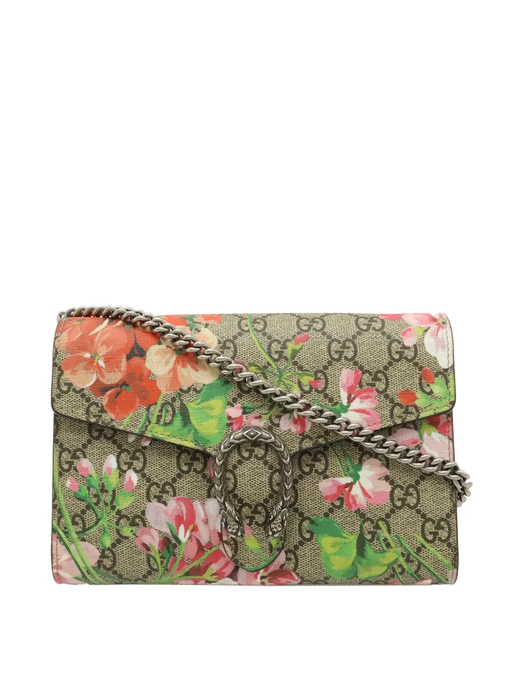Gucci Pre-Owned 2016-2026 GG Supreme Blooms Dionysus Wallet on Chain crossbody bag - Toni neutri