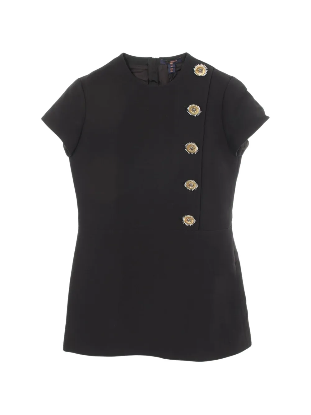 Louis Vuitton Pre-Owned button-detail short-sleeve dress - Black
