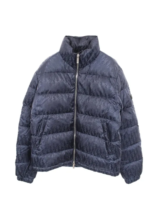 ジャケット・アウター Dior men coat 00s Christian Dior Pre-Owned Oblique Puffer Jacket | Blue | FARFETCH