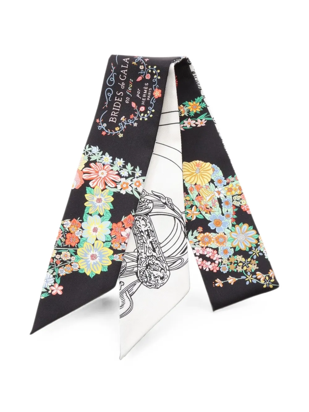 Hermès Pre-Owned Brides de Gala en Fleurs scarf - Nero