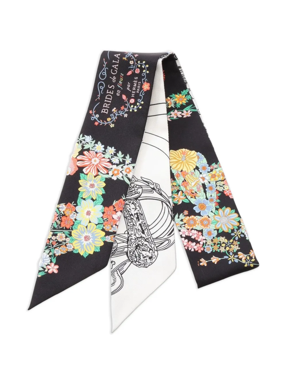 Hermès Pre-Owned Brides de Gala en Fleurs scarf - Schwarz