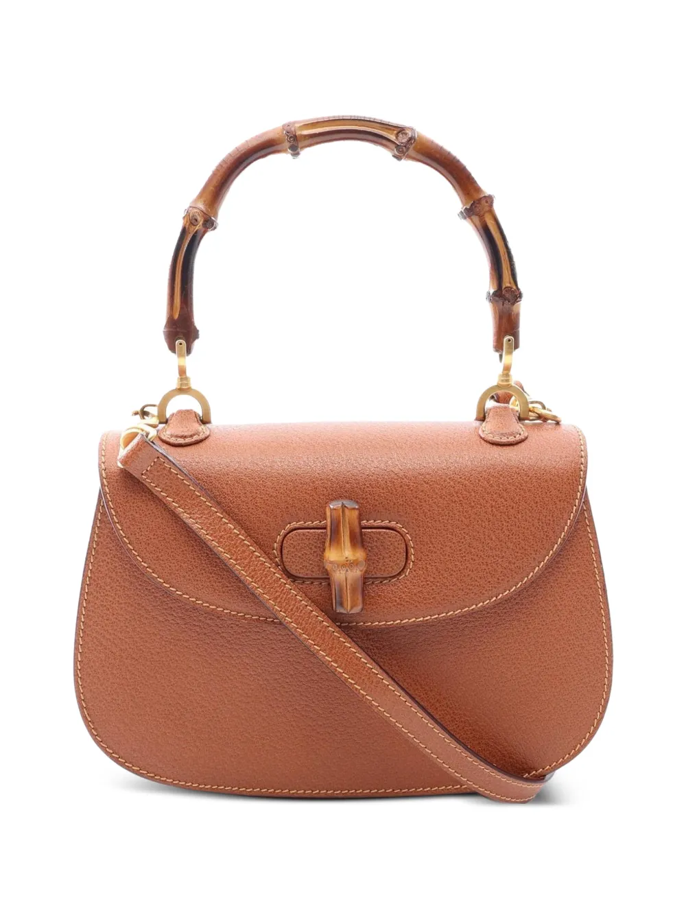 Gucci Pre-Owned Bamboo two-way handbag - Braun
