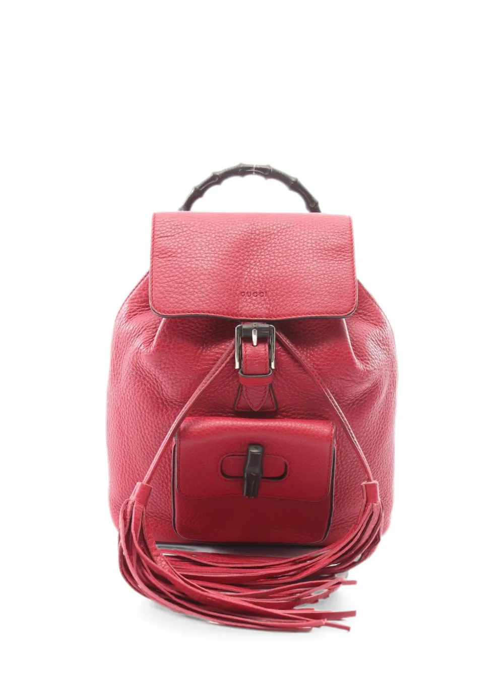 Gucci Pre-Owned Bamboo leather backpack - Rosso