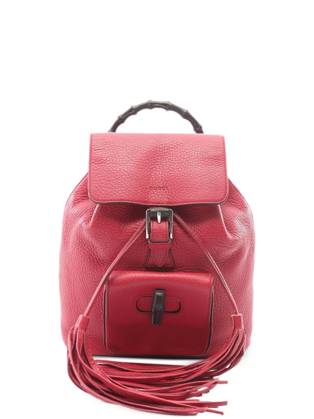 Gucci Pre-Owned Bamboo leather backpack - Rosso